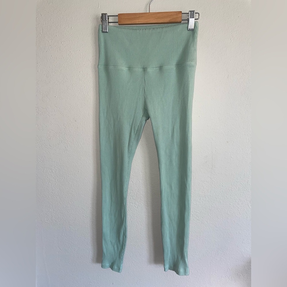 PINK Victoria's Secret Kids Ribbed Aqua Leggings